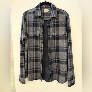 Faherty Legend Sweater Shirt - Gray and Blue Checkered